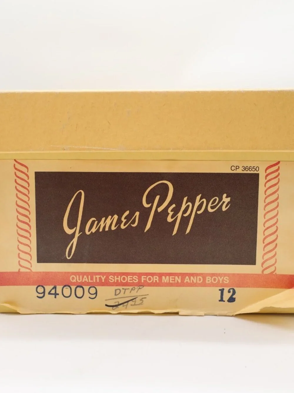 James Pepper Vintage 80s Derby Dress Shoes Mens 12 Brown Leather NOS